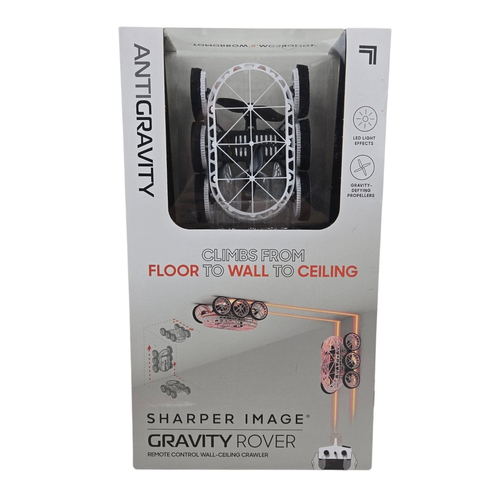 Sharper Image Gravity Rover RC Wall Ceiling Crawler White Black New Sealed